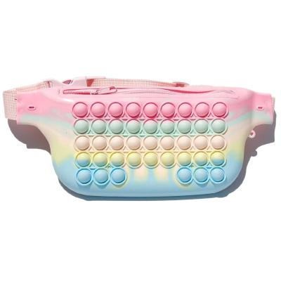 China M113 New Eco-Friendly Decompression Design Macaron Kids Sports Fanny Pack Children Fidget Toy Cross - Body Bag Silicone Push Bubble Coin Purse for sale