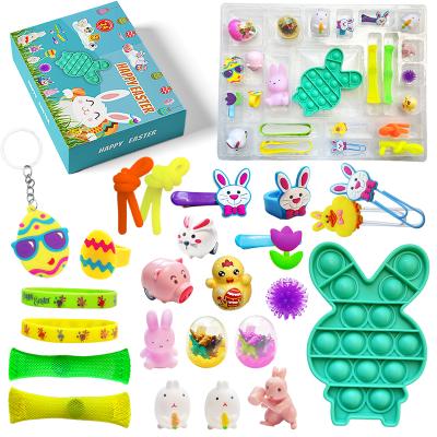 China O145 Eco-friendly Material Cartoon Egg Surprise Animal Advent Calendar Gift 24 Days Stir Countdown Toys For Children 24pcs/set Easter Lucky Blind Box for sale