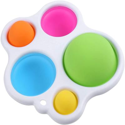 China 5 Holes O85 Stress Reliever Toys Silicone Flipping Board Sensory Stirring Person Toy 5 Holes Stir Push Bubble for sale