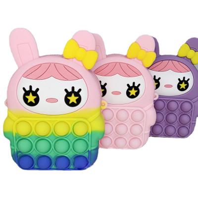 China Colorful CDA32 Easter Bunny Bubble Bag Bubble Press Material Eco-Friendly Push Colorful Silicone Decompression Toy for sale