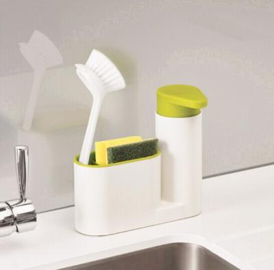 China DD391 Kitchen Viable Multifunctional Storage Boxes Sponge Dish Brush Storage Box Hand Soap Dispenser for sale