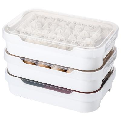 China DD097 Sustainable Freshness Tray Food Organization Container Packing Refrigerator Boxes Dumplings Storage Box for sale