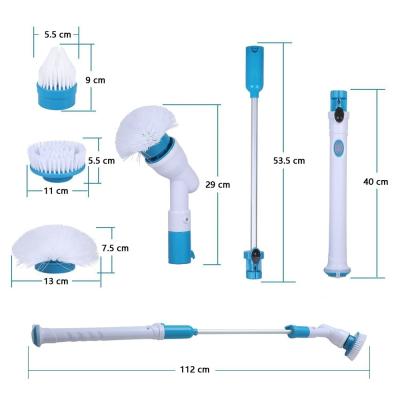 China KQ-000014 Stocked Rechargeable Cordless Plastic Floor Cleaning Brush Broom Electric Cleaning Brush for sale