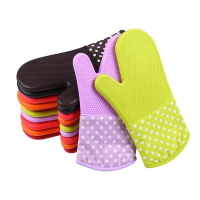 China H302 Kitchen Accessories Heat Resistant Multi Color Oven Gloves Bakeware High Temperature Thick Silicone Microwave Resistant Gloves for sale