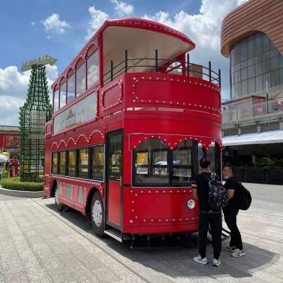 China Reboque de caminhão de comida de dois andares Reboque de comida de concessão vermelho à venda