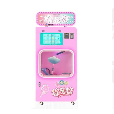 China Fully Automatic Coin Credit Card Operated Automatic Cotton Candy Vending Machine With Multi Language Te koop