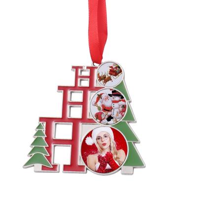 China 2021 Christmas Display Fabsub New Arrival Printable Metal Decoration For Xmas Decor Sublimation Christmas Ornaments for sale