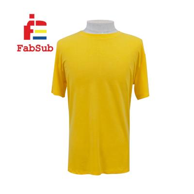 China Breathable Dark Yellow 100% Polyester 190gram T Shirt For Sublimation Printing Sublimation T Shirts for sale