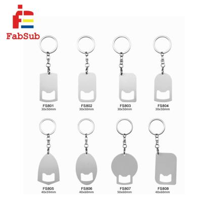 China Promotion and advertising gifts; Sublimation Multifunctional Metal Opener Corkscrew Souvenirs Metal Key Chain With Sublimation Blanks Boxes for sale