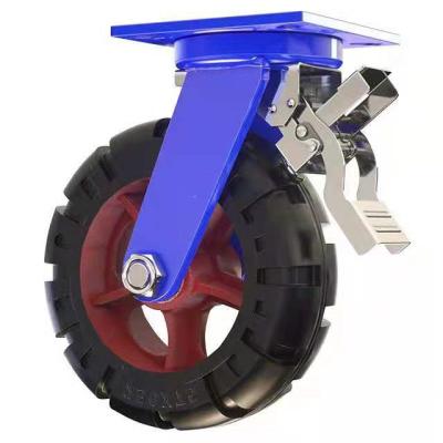 China Other Super Silent Heavy Duty Wear-Resisting Horizontal Wheel 3.6 Million Thickened Iron Core Rubber Casters for sale