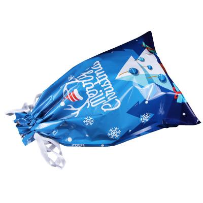 China 2020 Merry Christmas Recyclable Candy Gift Packaging Drawstring Bag Custom Small Recyclable Bag for sale