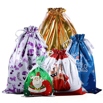 China China Suppliers Recyclable Spot Packaging Plastic Bag Recyclable Cheap Christmas Drawstring Gift Bags for sale