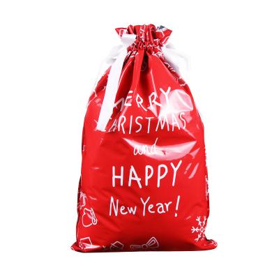 China Custom Factory Red Recyclable Original Red Recyclable Drawstring Bag Polyester Factory Factory Gift Bags for sale