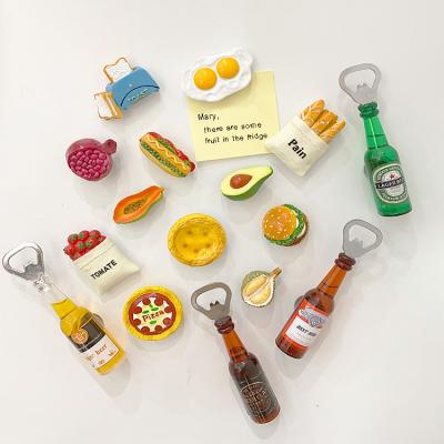 China Shape 3D Resin Promotion Fridge Magnet Multifunctional Beer Opener Souvenir Fridge Voucher Magnetic Voucher Sticker for sale