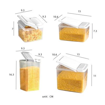 China Viable Plastic PP Food Storage Containers Set Dry Food Cereal Refrigerator Container Box Kitchen Cereal Storage Jar for sale