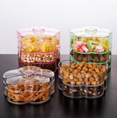 China Clear Acrylic Food Packing Box Candy Box With Dividers / Mini Plexiglass Candy Box Wedding Party Gift Box With Lid for sale