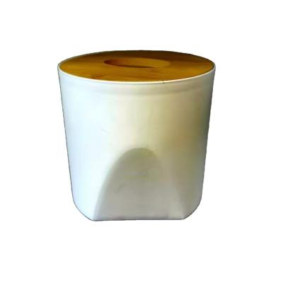 China Household Minimalist Bathroom Outdoor Wooden Plastic Cylindrical Tissue Box for sale