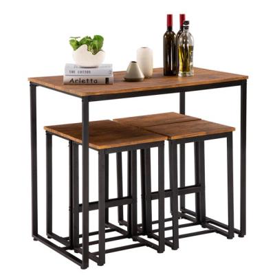 China Other Multifunctional Small Apartment Steel-wood Dining Table And Chair for sale