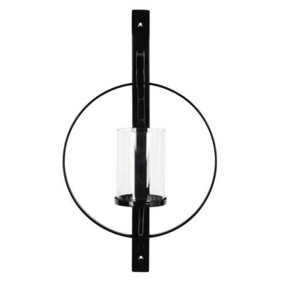 China New Mordern Living Room Decoration Black Metal Wall Sconce Holder for sale