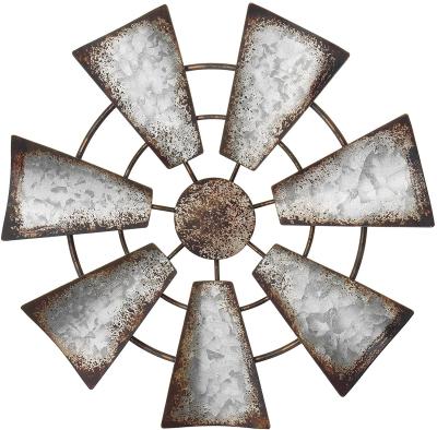 China Small Europe Windmill Shaped Industrial Style Bedroom Wall Hanging Silver for sale