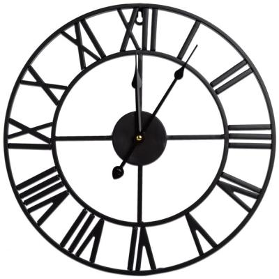 China BREF Vintage Metal Industrial Roman Numerals Metal Wall Clock for sale