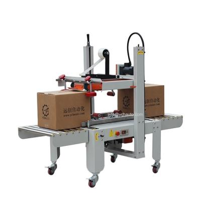 China CLOTHING High Yield Semi Automatic Transmission Belt Carton Sealing Machine Adhesive Tape Lower Top Carton Sealer Machine for sale