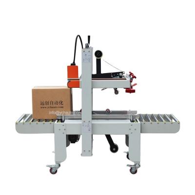 China CLOTHING Semi Automatic Drive Belt Carton Sealing Machine Adhesive Tape Bottom Top Carton Sealer Machine For Factory Line for sale