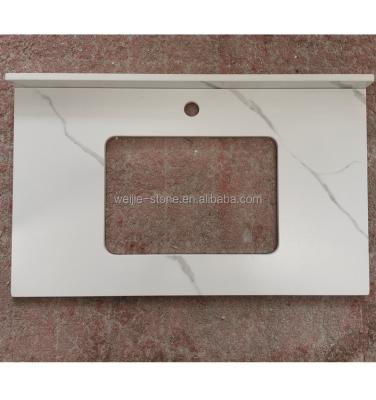 China Easy Clean Artificial Calacatta Gold Marble Vanity Countertop for sale