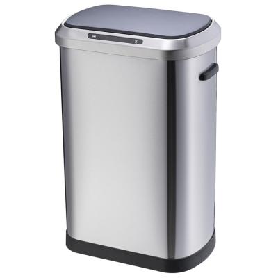 China 50L Sustainable Bins Trash Can , Touchless Stainless Steel Kitchen Waste Bin for sale