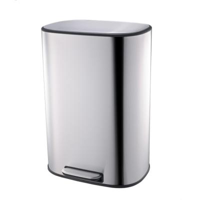 China Sustainable Stainless Steel Foot Operated Waste Bins With Flat Lid And Bottom for sale