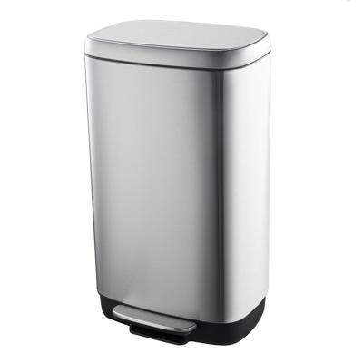 China New Sustainable Fingerprint Resistant Steel Trash Bins Dust Proof With Smooth End for sale