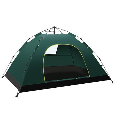 China Diagonal Tying Type Camping Tent 2 Or 3 Persons Tent Outdoor Quick Opening Automatic Sunscreen Fabric Silver Rubber Tent for sale