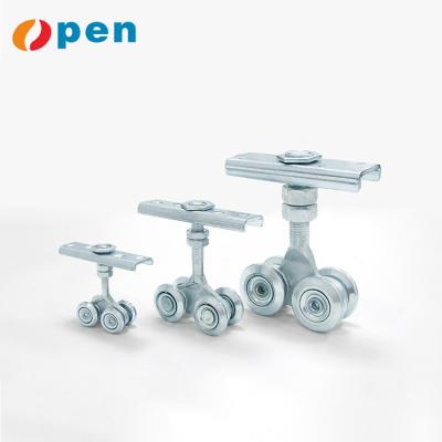 China Modern Galvanized 4 Wheel Set Sliding Door Roller Stainless Steel Track Roller for sale