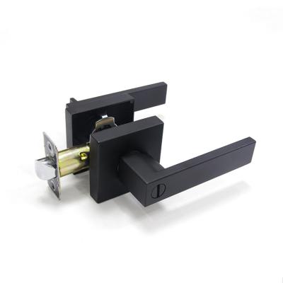 China Modern high quality simple aluminum black door locks, square door handle lock en venta