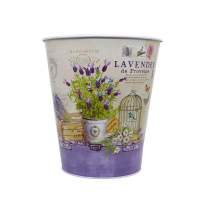 China Light Weigh 2022 Spring Galvanized Waste Paper Basket Flower Pot Metal Toilet Paper Basket Bathroom Bin Household Container Desktop for sale