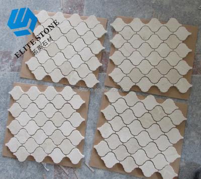 China Oriental White Parquet Pattern Popular Marble Arabesque Mosaic for sale