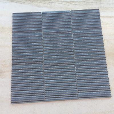 China Flooring Wholesale Price Glass Mosaic Wall Decoration Strip Octagon Brushed Stainless Steel Mosaic for sale