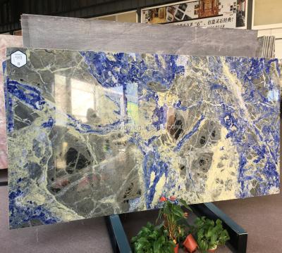 China Parquet Earth Slab Deep Blue Marble Slab Natural Blue Marble for sale