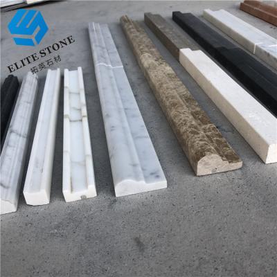 China Modern Natural Carrara White Marble Skirting And Border Molding Line for sale