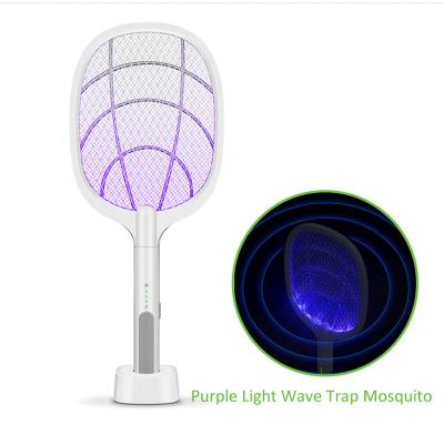 China Viable Mosquito Fly Racket Killer Rechargeable Lamp Electronic Mosquito Fly Swatter Killer for sale