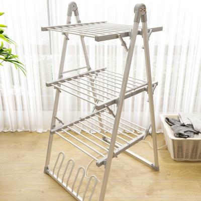 China Hotel Electric Clothes Drying Rack 3 Layer Clothes Electric Heater Aluminum Electric Clothes Airer Dryer for sale