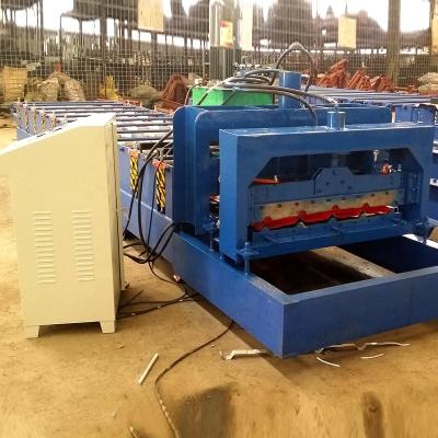 China Building Material Stores Glazed Tile Roll Forming Machine Metal Roofing Tiles Making Machine for sale