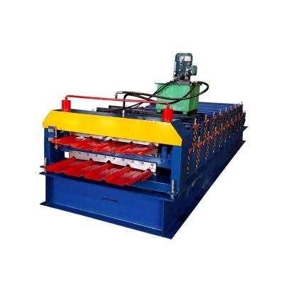 China Building Material Shops Glazed Tile Wall Panel Double Layer Roll Forming Machine for sale