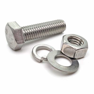 China Grade 8.8 DIN931 DIN933 Stainless Steel Hex Metric Galvanized Bolt And Nut Stainless Steel Screw Washer for sale