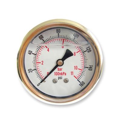 China Brass Stainless Steel Automotive Oil Fuel Gauges 63mm Liquid Filled Pressure Gauge Or 160 PSI With Output Signal for sale