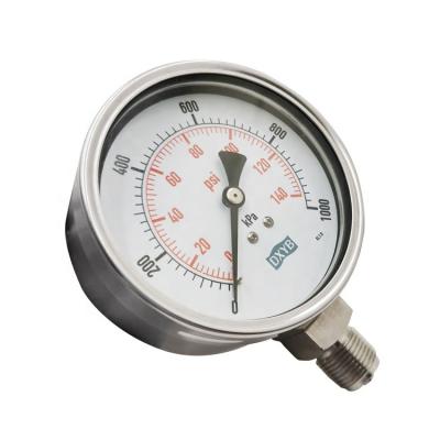 China Brass Stainless Or All Stainless Steel Waterproof Test Gas Pressure Gauge for sale