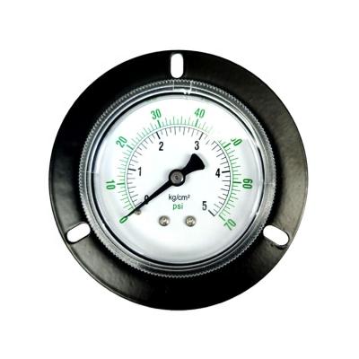 China Black Steel Brass Stainless Steel Impact Resistance Panel Or Mounted Pressure Gauge for sale