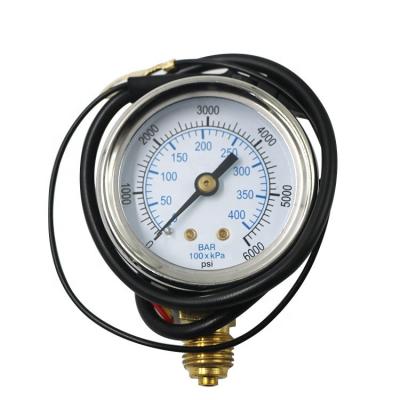 China SS304 Radial Steering CNG Pressure Gauge With Brass Connector for sale