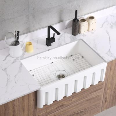 China Without Faucet American Apron Front Ceramic Kitchen Sink for sale