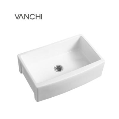 China Without faucet wholesale single-bowl farmhouse kitchen sink for sale